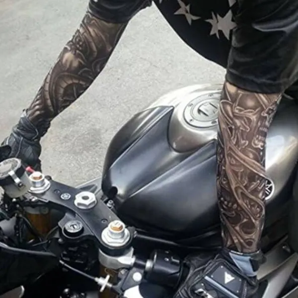 Tillfällig falsk tatuering armärm cykel basket solskydd ärm för män och kvinnor, 5-pack> Smink