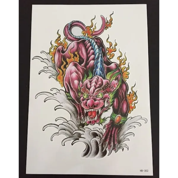 XiaoTeng Tillfällig Tatuering 21 x 15cm - orientalisk tiger / drake> Smink