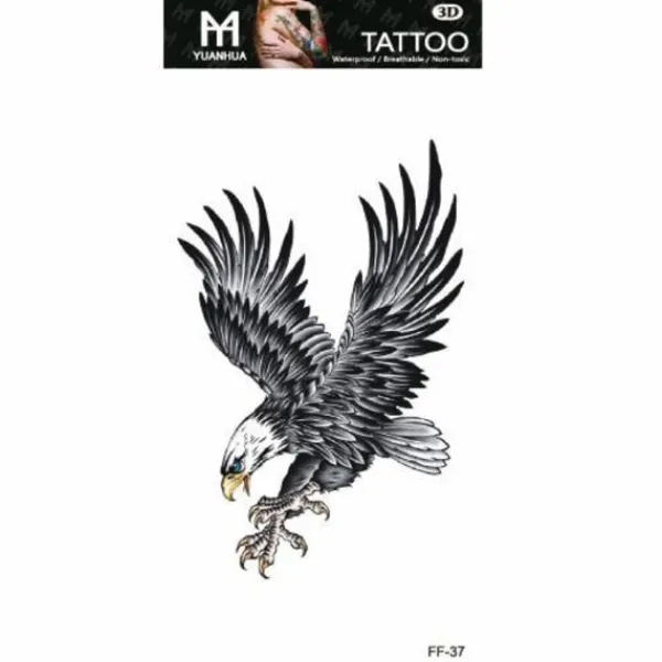 XiaoTeng Tillfällig Tatuering 19 x 9cm - Örn> Smink