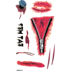 XiaoTeng Tillfällig Tatuering 10x5cm - Halloween special! Eat me> Smink