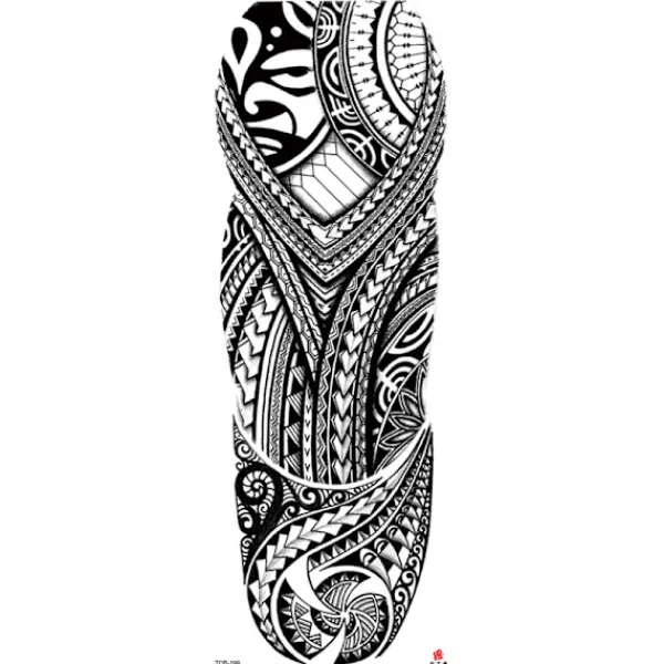 Tillfällig tatueringsärmöverföring - Full Arm Tribal Vattentät Fake Tat> Smink