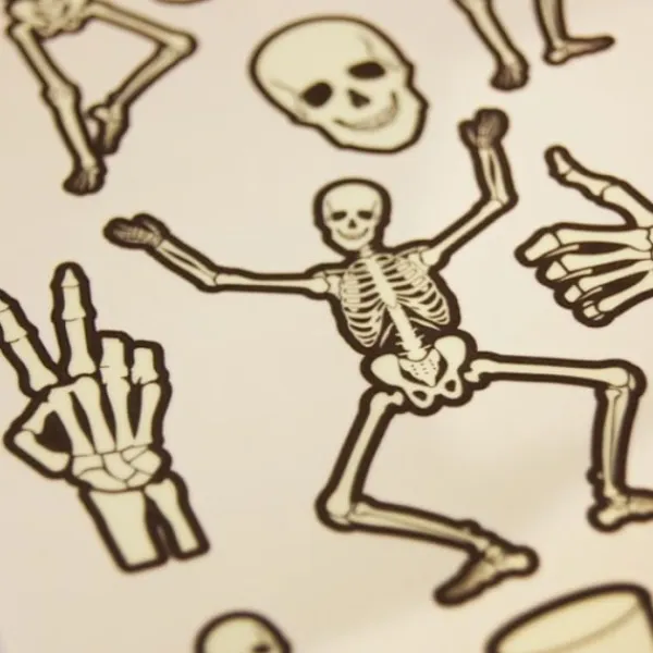 GLOBAL GIFT Tillfälliga tatueringar - Halloween skelett> Smink