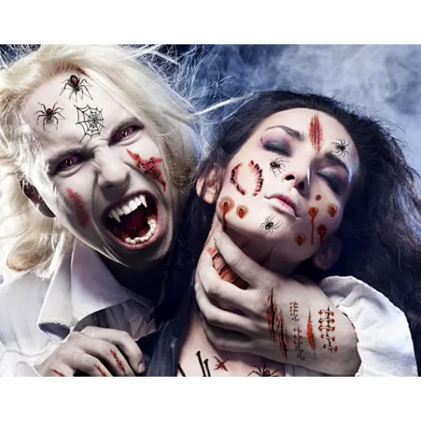 Tillfälliga tatueringar för Halloween - Realistiskt blodmotiv> Smink
