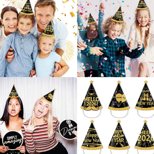 unbranded Tjugo tjugosex Nyårsfest Foto Egenskaper Roliga Pappersdekorationer Kreativa DIY-firande Tillbehör> Huvudbonader