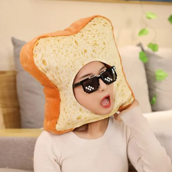 ATELA Toast Bröd Hatt Varmt Bröd Selfie Rekvisita Plysch Hatt Kostymtillbehör> Huvudbonader
