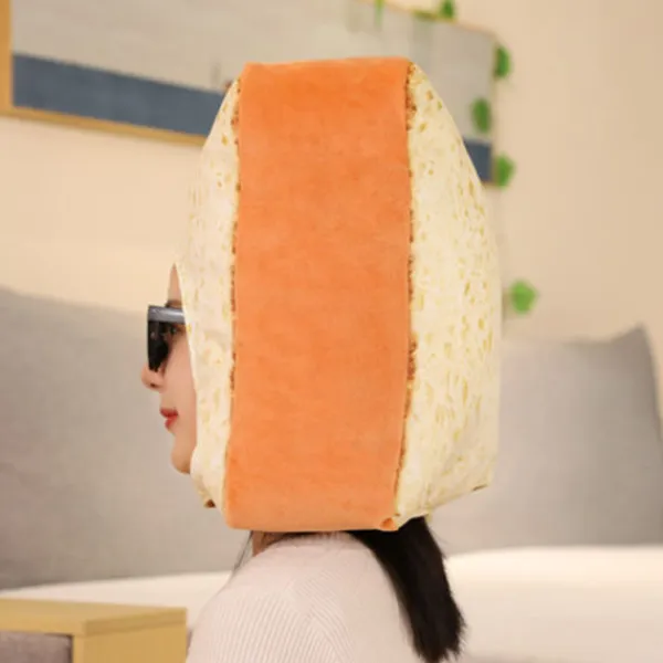 ATELA Toast Bröd Hatt Varmt Bröd Selfie Rekvisita Plysch Hatt Kostymtillbehör> Huvudbonader