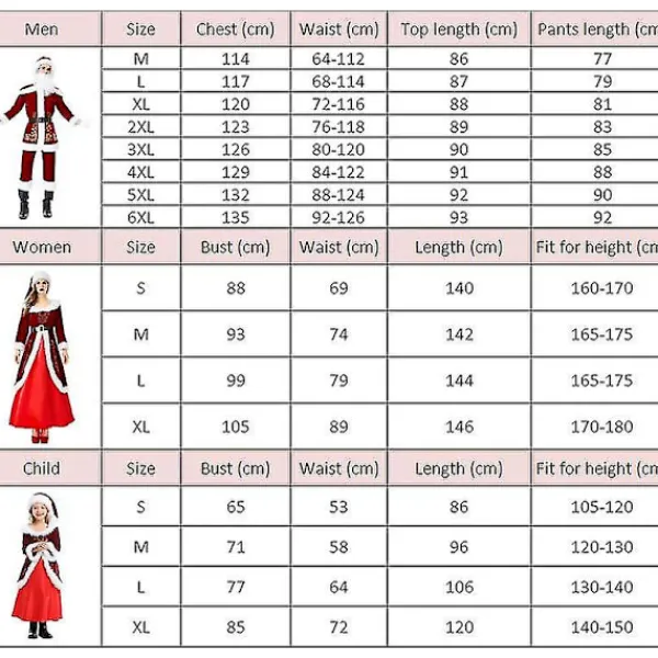 Tomtedräkt Dam Herr Barn Plus Size Tomtehjälpare Sammet Juldräkt Party 6XL> Dräkter