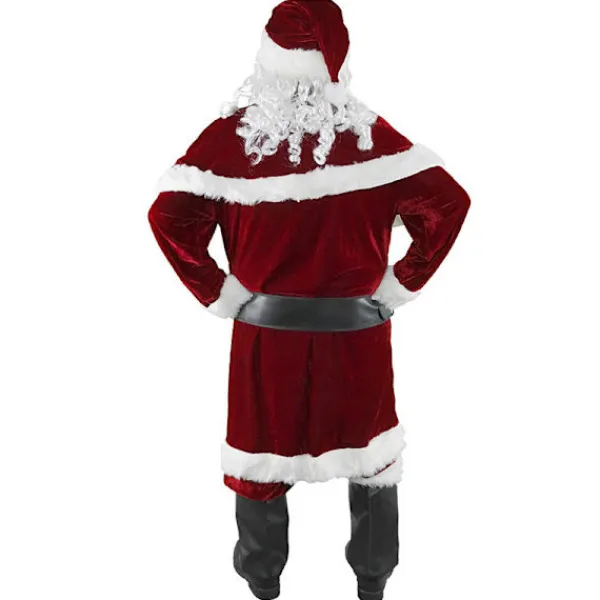 Tomtedräkt Vuxen Julkostym Röd Deluxe Sammet Fancy 8 delar Gåva-FX- 4XL> Dräkter