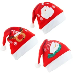 Tomtehatt, 3 st julhatt plysch tomtehattar vuxen traditionell, ZQKLA{ROG}> Huvudbonader