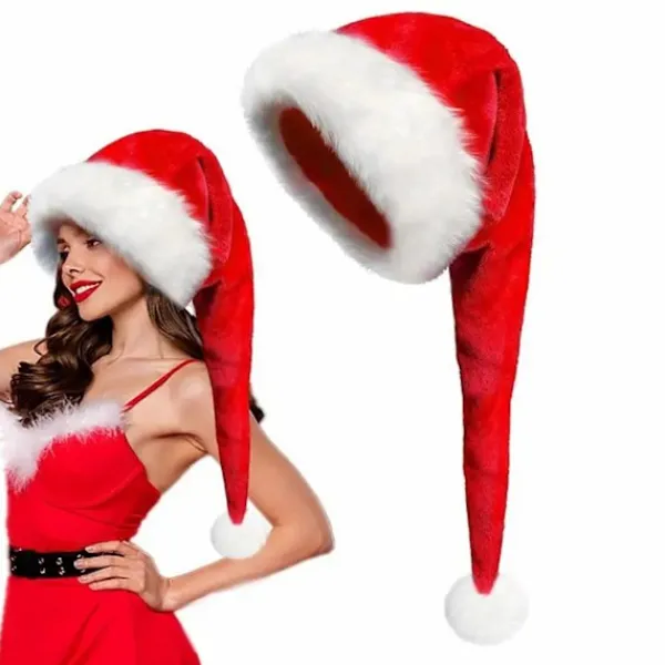 Selected deals Tomteluva Lång Jul Sammet Tomteluva Varm Vinterdräkt Julfesttillbehör för Cosplayfester Scenframträdanden> Huvudbonader