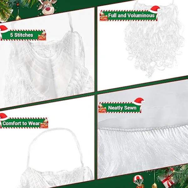 Tomteluvor Tomteskägg och Tomteperuk Juldekorationer Julhatt Skägg och Peruk Set för Vuxna Familjefester Presenter Fancy Nyhet Kostymklänning 3x Santa Beards | Fyndiq> Tillbehör