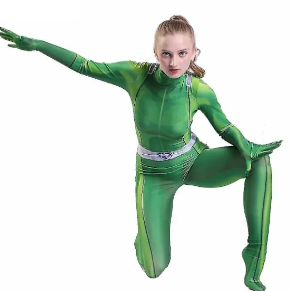 Totally Spies Cosplay kostym för kvinnor och flickor Anime Clover Sam Alex Bodysuit Suit Zentai W Purple Kids XL Adult M> Dräkter