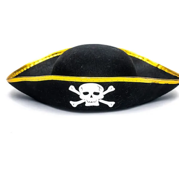 Trikant pirathatt - Trefärgad piratdräkt accessoarhatt - 1 stycke> Huvudbonader