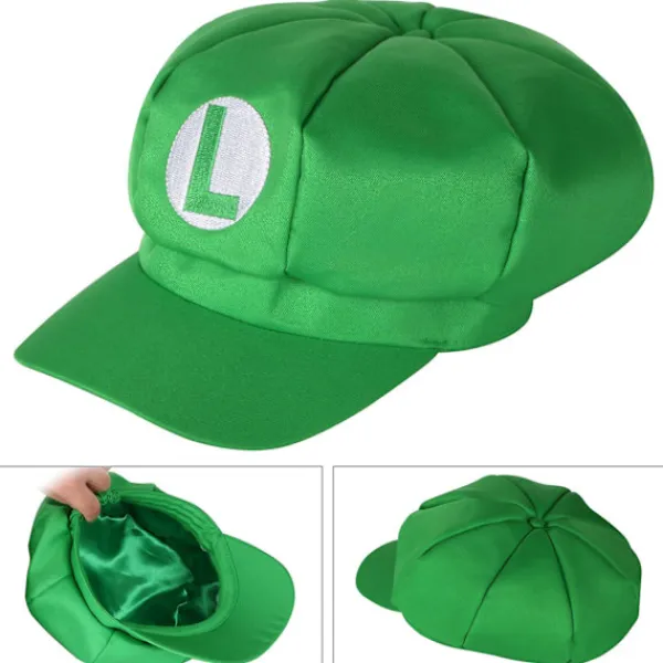 TRIXES 2-pack Mario och Luigi-hattar, röda och gröna kepsar med videospeltema> Huvudbonader