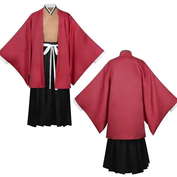 Tsugikuni Yoriichi kostym anime cosplay män kimono uniform med örhängen tatuering XS> Dräkter