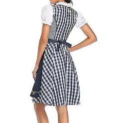 Tysk Oktoberfest Dirndl Klänning - Traditionell Bayersk Kostym (S, Gråblå)[JSR]><noscript><img width=