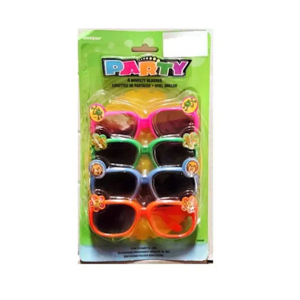 Unique Party Unika festliga kontrastglasögon (4-pack) En storlek Flerfärgad One Size> Tillbehör