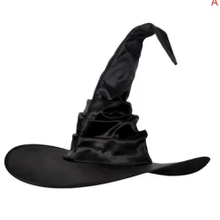 Jettbuying Unisex Halloween Vinklad Häxhatt Svart Fällbar Trollkarlhatt Herrar Kvinnor A> Huvudbonader