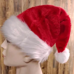 Unisex Jul Tomtehatt Extra Stor och Tjock Nyårsfest Mössa Kontrastfärg Elastisk Tjock Plysch Dekor Tomte Cosplay Vuxen Jul Huvudbonad A><noscript><img width=