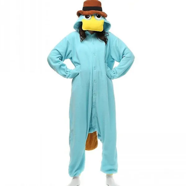 Unisex Perry Platypus Costume Bodysuit Monster Cosplay Pyjamas Vuxen Pyjamas Animal Pyjamas Body, L> Dräkter