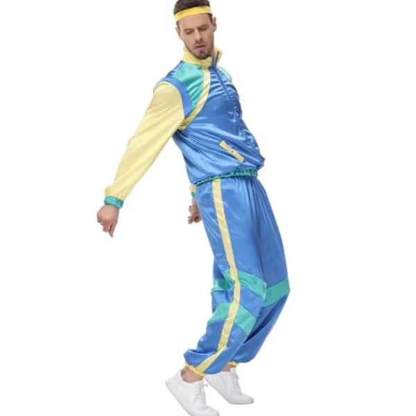 Holocky Unisex Tracksuit 80-tal 90-tal Disco Dansfest Kostym med Hårband XL> Dräkter