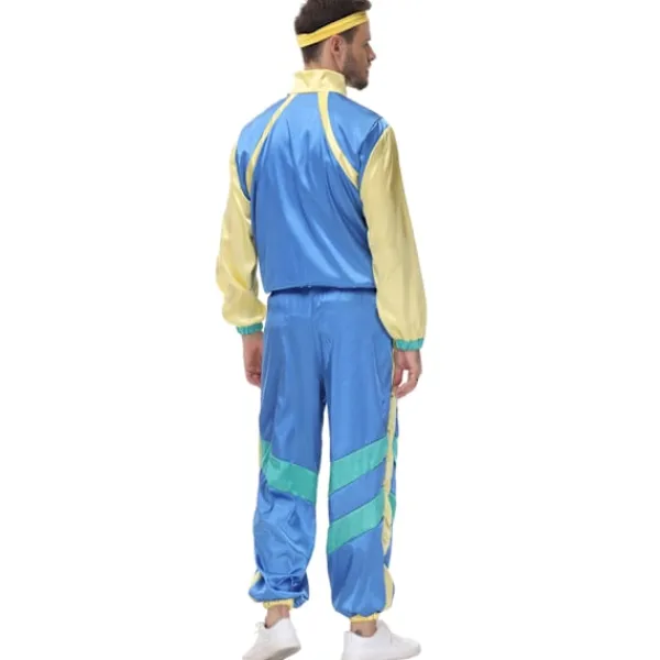 Holocky Unisex Tracksuit 80-tal 90-tal Disco Dansfest Kostym med Hårband XL> Dräkter