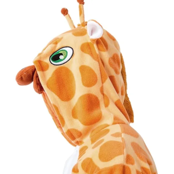 Unisex Vuxen Plysch Pyjamas Dam Herr Jumpsuit Giraff Djurdräkt Halloween Karneval Kostym Orange L> Dräkter