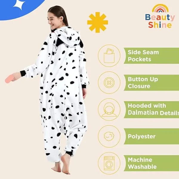 Unisex Vuxen Tecknad Kostym Halloween Jul Pyjamas Jumpsuit Onesies Plysch Cosplay Pyjamas Dalmatiner S_tfrf> Dräkter