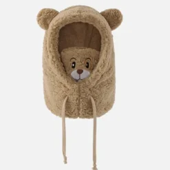Universal One Piece-mössa Bekväm touch Plysch Multifunktionell Björnöronklaffmössa för utomhusbruk(Khaki)><noscript><img width=