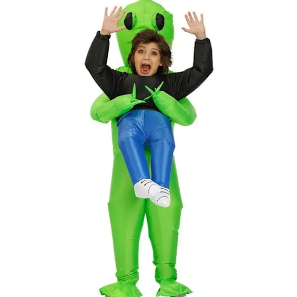 Uppblåsbar alienkostym för barn, lämplig för Halloween, rollspel, vacker kostym, grön 150-190cm> Dräkter