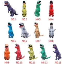 Uppblåsbar Dinosaurie Kostym Cosplay Maskerad Halloween Barn grön vuxen röd barn röd barn barn【HY】 rode> Dräkter