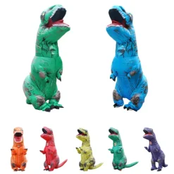 Uppblåsbar Dinosaurie Kostym Cosplay Maskerad Halloween Barn grön vuxen röd barn röd barn barn【HY】 rode><noscript><img width=