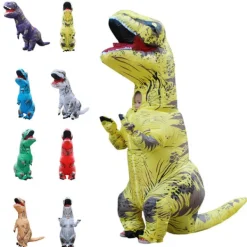 Uppblåsbar dinosauriedräkt Cosplay Maskerad Halloween Barn grön vuxen lila vuxen lila vuxen purple> Dräkter