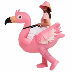 Uppblåsbar Flamingodräkt för Vuxna & Barn - Rosa Partyoutfit [JUN] New Flamingo special material><noscript><img width=