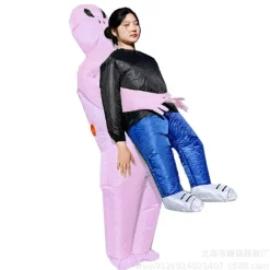 Uppblåsbar Flamingodräkt för Vuxna & Barn - Rosa Partyoutfit [JUN] New Flamingo special material><noscript><img width=