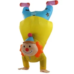 Uppblåsbar handstående clowndräkt för vuxna Halloween upp och ner uppblåsbar clowndräkt><noscript><img width=