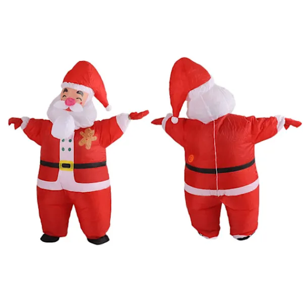 TryggHandla Uppblåsbar Juldräkt Rolig Uppblåsbar Julparty Dockdräkt för 150‑190cm Vuxen Cosplay Stort Huvud Santa-lingling}> Dräkter