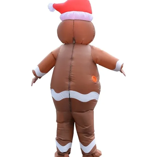 Uppblåsbar jultomte pepparkaksgubbe kostym unisex vuxen kostym cosplay fest (pepparkaksgubbe)> Dräkter