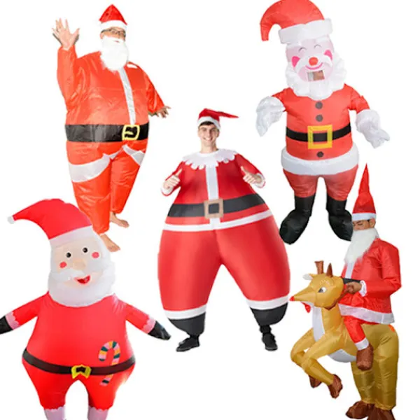 Uppblåsbar Tomtekostym, Uppblåsbar Julgranskostym, Uppblåsbar Julsnögubbekostym, Scenföreställningskostym Vuxen Jultomte One size One size | Fyndiq> Dräkter
