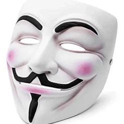 EURL V för Vendetta Guy Fawkes Mask Kvalitets Anonymous Mask Halloween Kostym Hackers Mask Cosplay Party Mask One Size><noscript><img width=