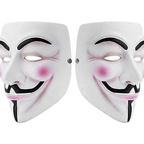 EURL V för Vendetta Guy Fawkes Mask Kvalitets Anonymous Mask Halloween Kostym Hackers Mask Cosplay Party Mask One Size> Masker
