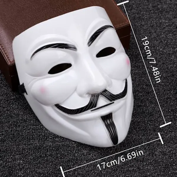 V för Vendetta-mask, Anonymous Guy Fawkes Halloween-mask - Hacker-mask> Masker