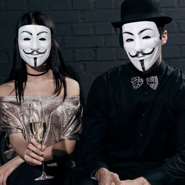 V för Vendetta-mask, Anonymous Guy Fawkes Halloween-mask - Hacker-mask> Masker