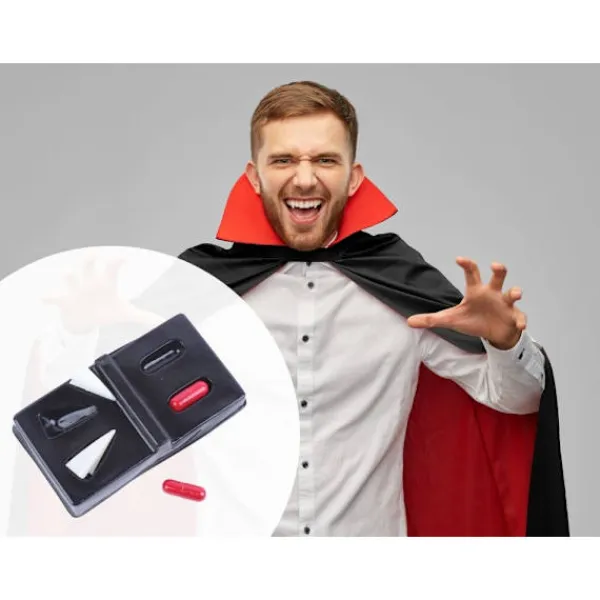 Vampyr dracula varulv kit halloween löständer med falskt blod> Tillbehör