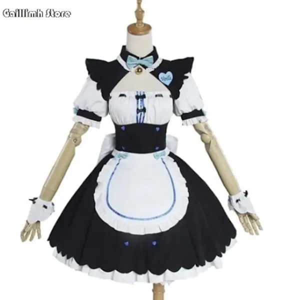 KOOLYOU Vanilla Cosplay-dräkt i lager, piga-klänning, piga-outfit, NEKOPARA Chocola Vanilla OVA piga-uniform, katt-Neko-flicka, damkläder Chocola Costume | Fyndiq> Dräkter