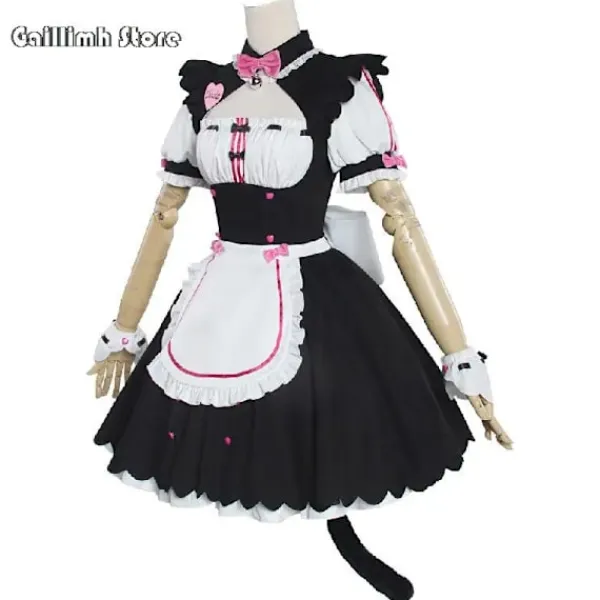 KOOLYOU Vanilla Cosplay-dräkt i lager, piga-klänning, piga-outfit, NEKOPARA Chocola Vanilla OVA piga-uniform, katt-Neko-flicka, damkläder Chocola Costume | Fyndiq> Dräkter