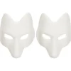Varghuvud Mask Djurmasker 2st Räv Mask, Halloween Vit Räv Mask A A> Masker