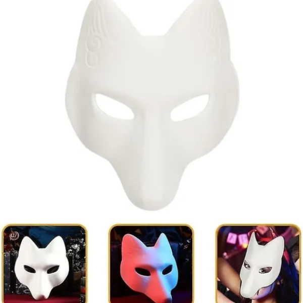 Vargmask Djurmasker 2st Rävmask, Halloween Vit Rävmask A A> Masker