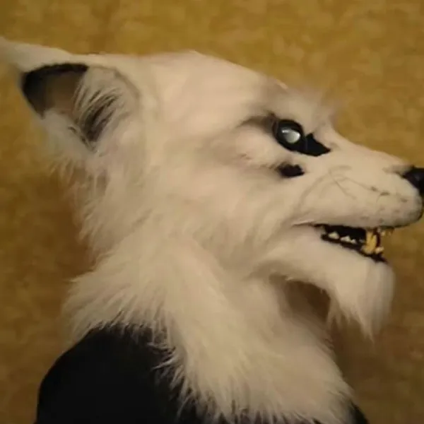 Varulvsmask Självlysande Ögon Rörliga Öron Och Käkar För Halloween Dekor Cosplay Party> Masker