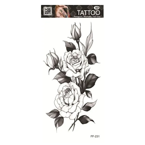 Vattentät Tatuering Klistermärke Med Varg Huvud Totem Arabisk Text Tatuering Klistermärke> Smink